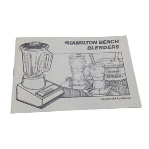 Vintage Booklet Hamilton Beach Blenders with Recipes Manual